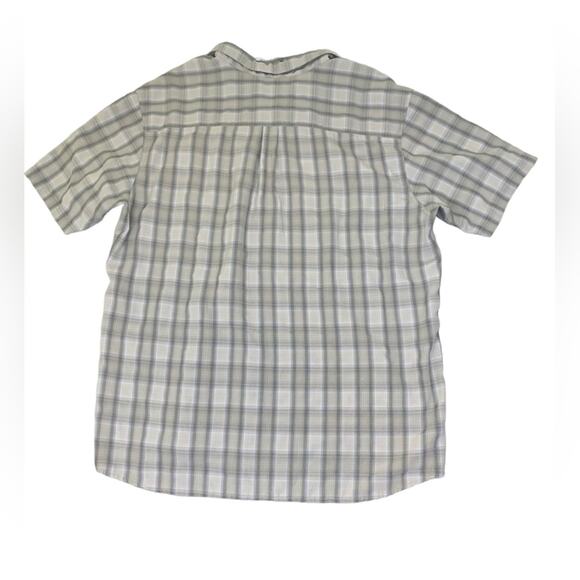 Columbia Mens Button Down Shirt Omni Shade Tan Plaid Short Sleeve Size XXL - Picture 2 of 8
